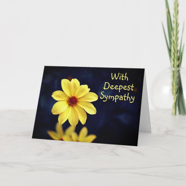 Carte Dahlia Jaune Fleur Élégante Avec Une Sympathie Pro (Devant)