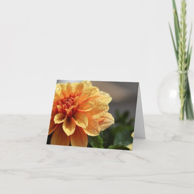 Carte Dahlia orange (Devant)