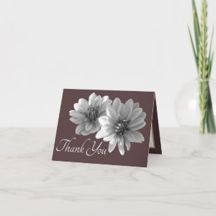 Carte Dahlias décoratif Brown Arrière - plan Merci