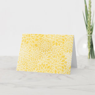 Carte Dahlias jaune pastel