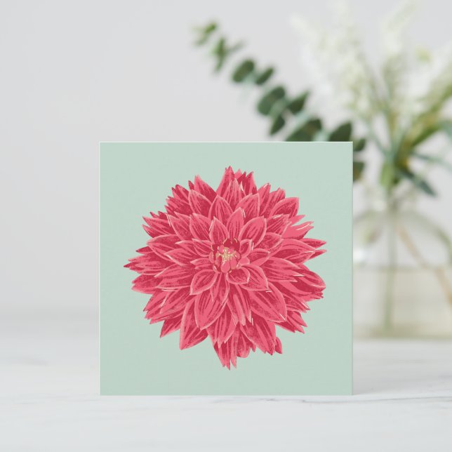 Carte Dahlie rose (Debout devant)
