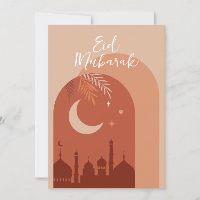 Carte d'Aïd Boho Eid Moubarak (Devant)