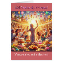 Carte d'Aïd pour les filles - Princesse Eid Moubar