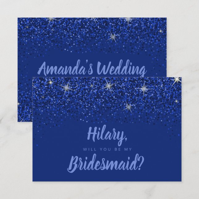 Carte d'aide d'Parties scintillant Sapphire Glitz (Devant / Derrière)