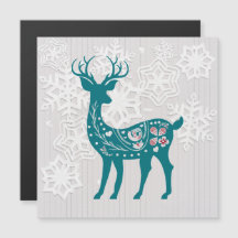 Carte d'aimant pour wapitis en bois d'hiver Deer S
