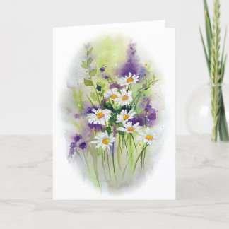 Carte Daisies in Heather Greeting Card