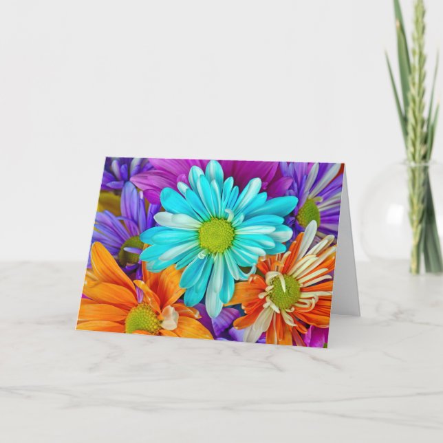 Carte Daisy Anniversaire Bouquet (Devant)