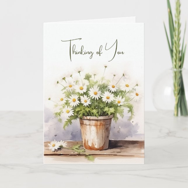 Carte Daisy Bouquet Aquarelle pour penser à vous (Devant)