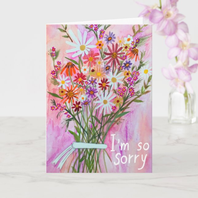 Carte Daisy Bouquet CONDOLENCES Customisez-le (Orchidée)