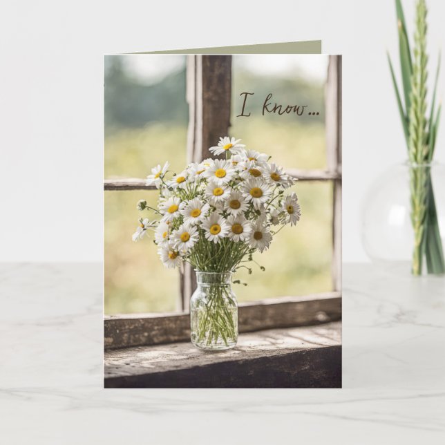 Carte Daisy Bouquet Dans la fenêtre Penser à vous (Devant)