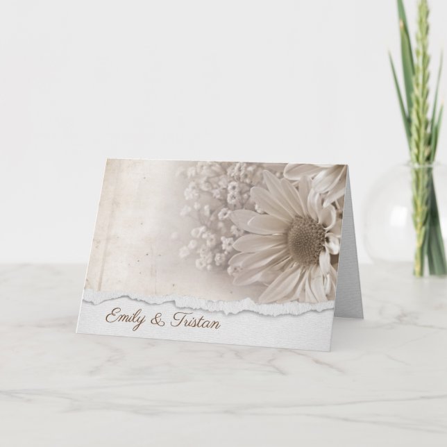 Carte Daisy Bouquet Mariage Félicitations (Devant)