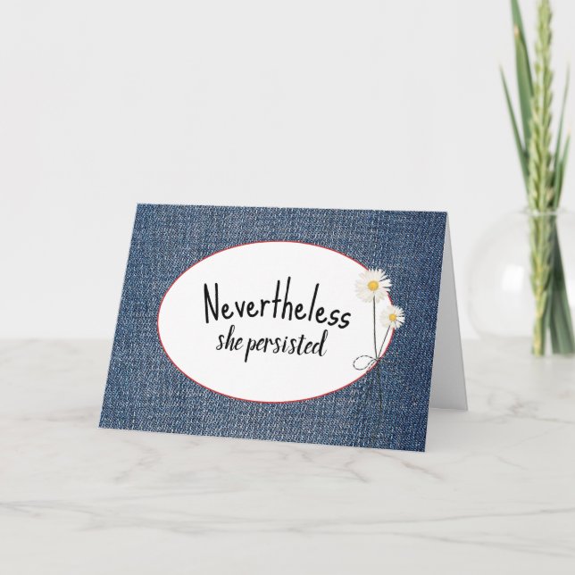 Carte Daisy Bouquet Sur Denim (Devant)