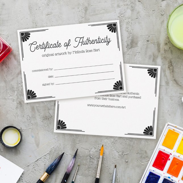 Carte Daisy Corners Joli certificat d'authenticité (Créateur téléchargé)