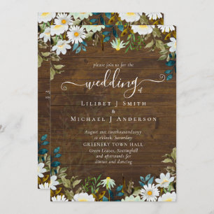 Carte Daisy Fleur sauvage Mariage de verdure