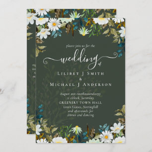 Carte Daisy Fleur sauvage Mariage de verdure