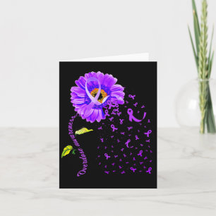 Carte Daisy Papillon Ruban Violet Sensibilisation aux Su