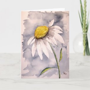 Carte Daisy peinture de fleur cadeau