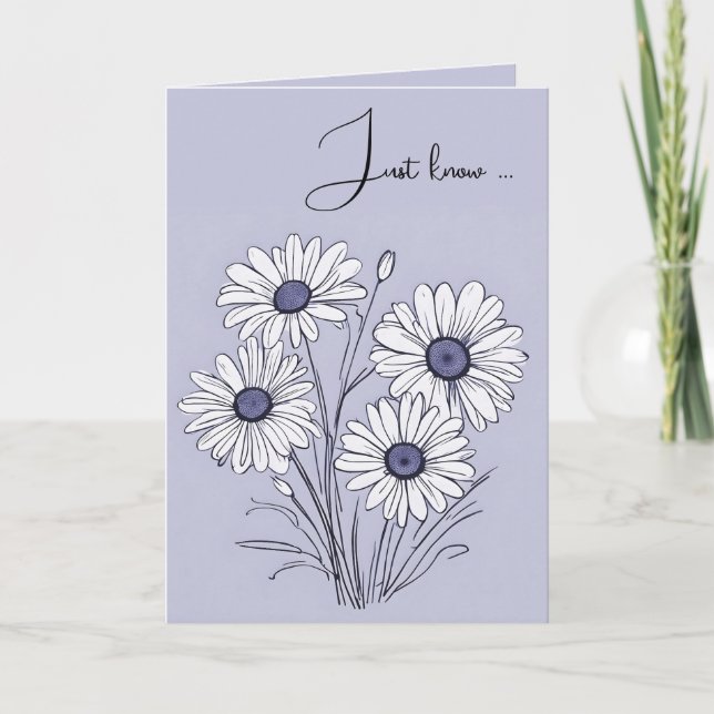 Carte Daisy Sketch On Purple Thpense of You (Devant)