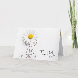 Carte Daisy sur une petite fille Merci