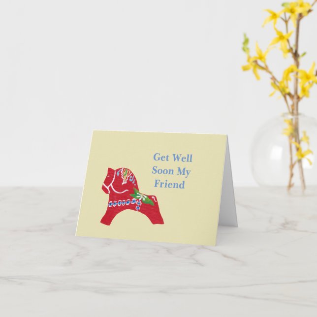 Carte Dala Cheval Prompt rétablissement, Amitié (Fleur jaune)