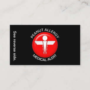 Carte d'alerte Médicale pour les allergies PEANUT