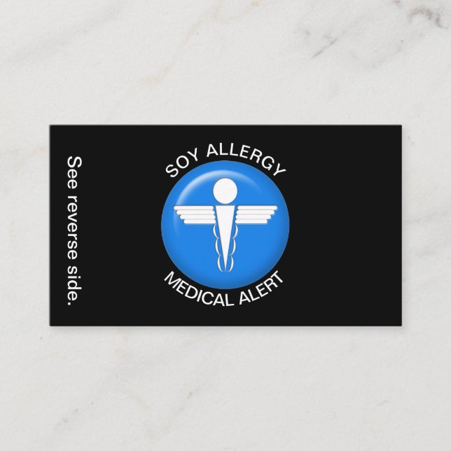 Carte d'alerte Médicale SOY Allergy (Devant)