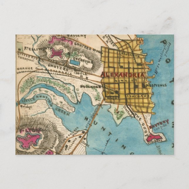 Carte d'Alexandria VA et des villes voisines (Devant)