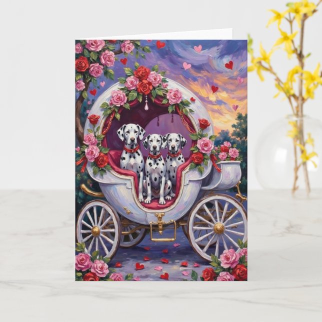 Carte Dalmatian Dog Valentine's Day  (Fleur jaune)