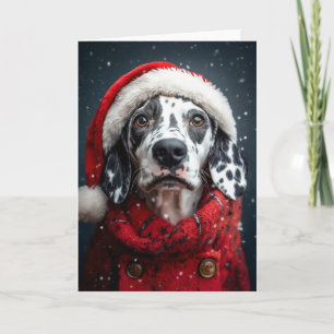 Carte Dalmatie festive à Père Noël Attire