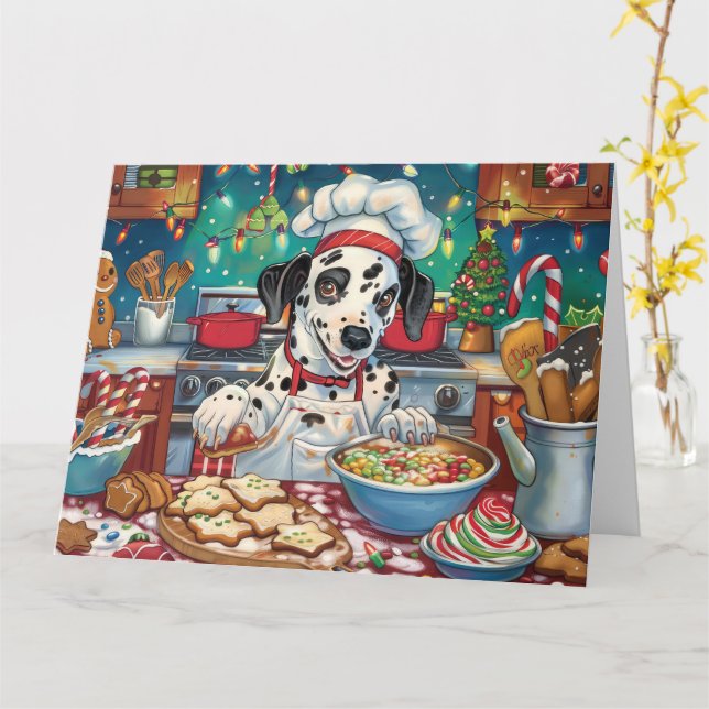 Carte Dalmatie : Noël festif (Fleur jaune)