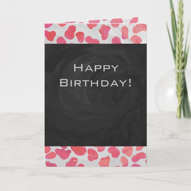 Carte Dalmatie rose et blanc avec monogramme (Devant)