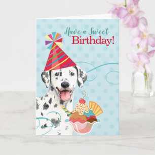 Carte Dalmatienne d'anniversaire douce
