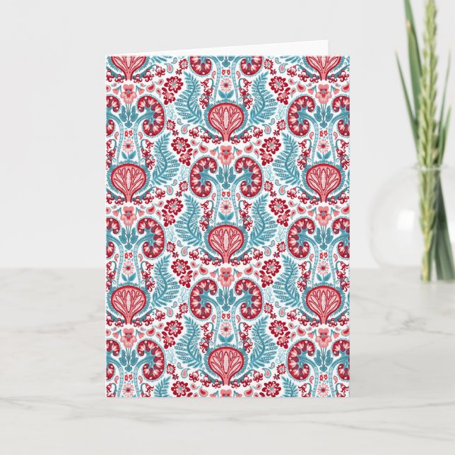 Carte Damas du rein en rouge/Turquoise (Devant)