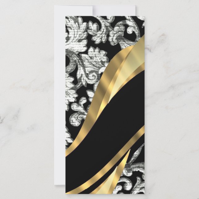 Carte Damas florales noir et blanc (Devant)