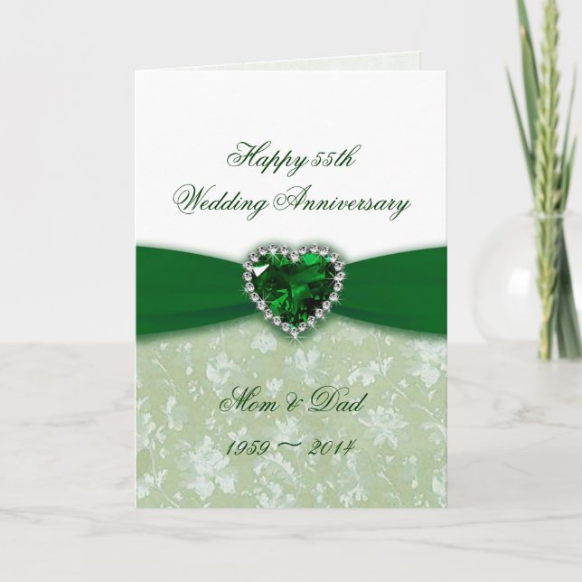 Carte Damask 55e anniversaire du Mariage (Devant)
