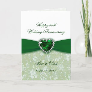 Carte Damask 55e anniversaire du Mariage