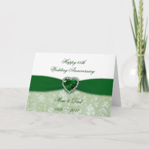 Carte Damask 55e anniversaire du Mariage