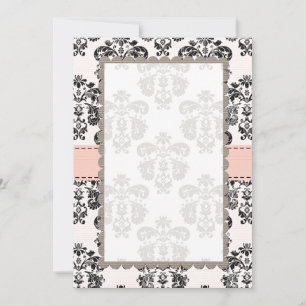 Carte Damask Rose et Noir Vierge