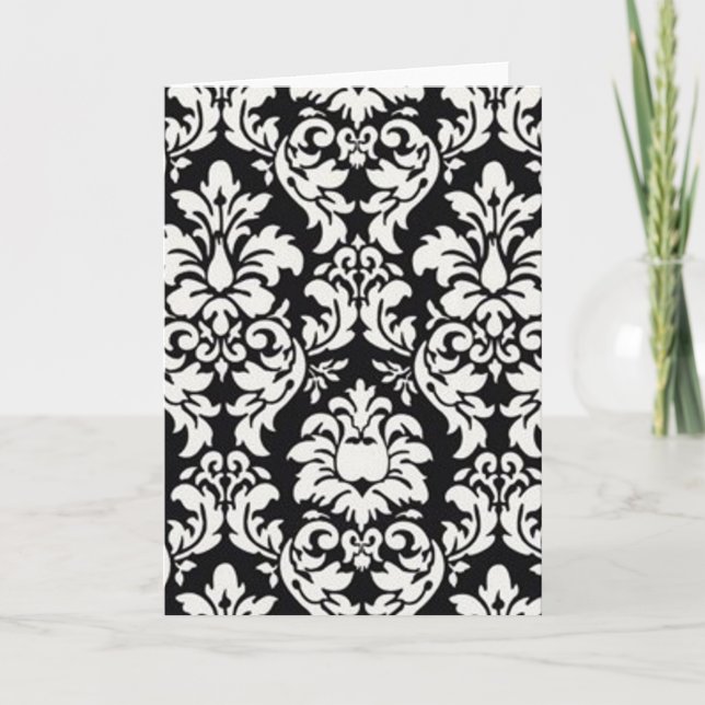 Carte Damassé noire et blanche (Devant)
