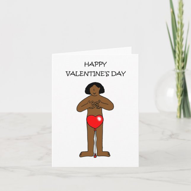 Carte Dame afro-américaine Heureuse Sainte-Valentin (Devant)