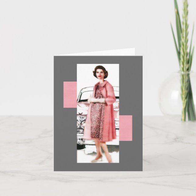 Carte Dame Cadillac rose (Devant)