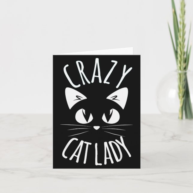 Carte Dame de chat folle maman de fourrure drôle fête de (Devant)