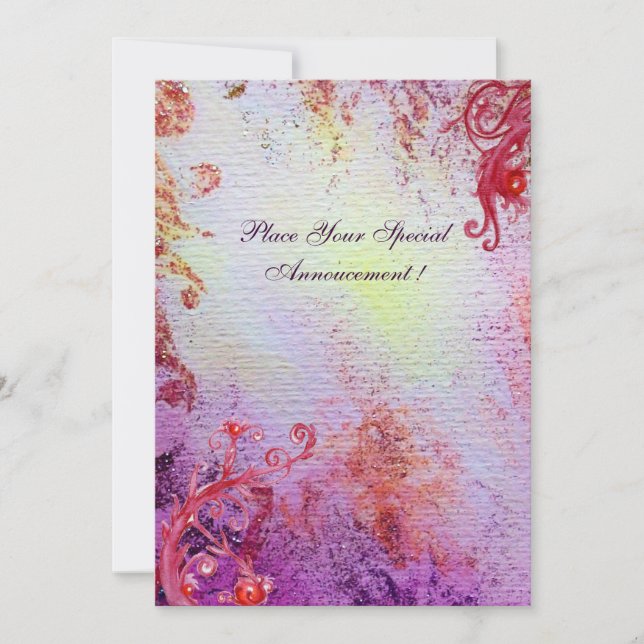 Carte DAME DU LAC , bleu rose vif éclatant (Devant)