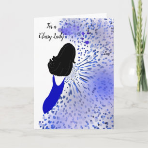 Carte Dame élégante en bleu