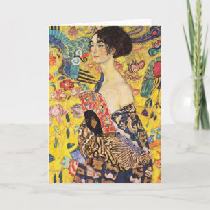 Carte Dame Gustav Klimt Avec Ventilateur