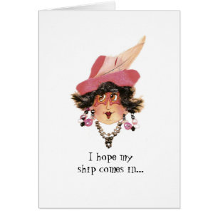 Carte-Dame Whimsical Humoristique