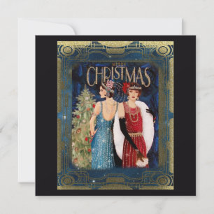 Carte Dames art de Noël des années 1930