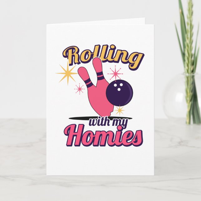 Carte Dames Bowling Bowling Pins Bowler Bowling Club (Devant)