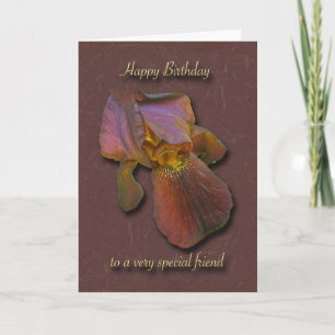 Carte d'ami spécial anniversaire de Burgandy Iris