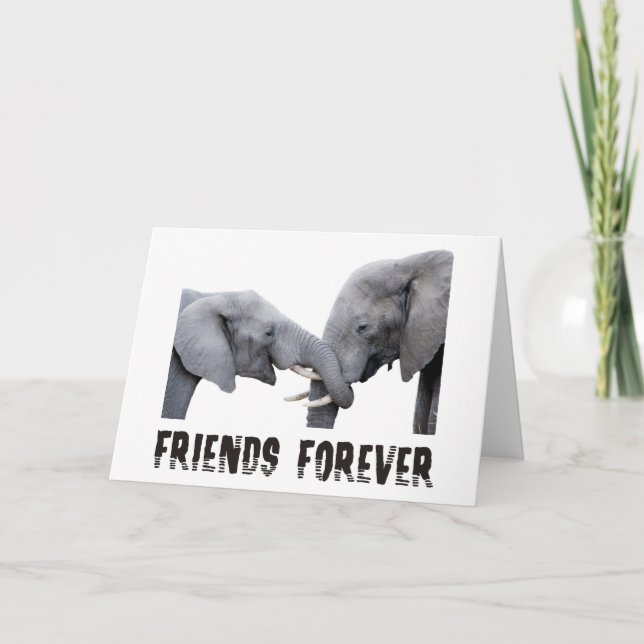 Carte D'amis étreindre d'éléphants pour (Devant)